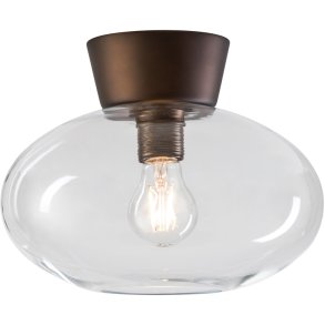 Belid Bullo Plafond Ø27 cm, Brun/Klar Glas