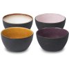 Bitz Skl 12cm 4stk, Sort amber/lilla/lyserd/creme