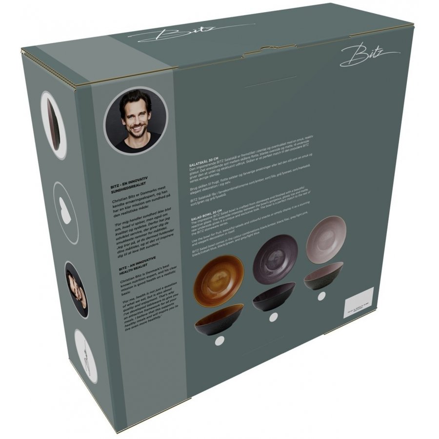 Bitz Salatsk�l 30 cm, sort/amber