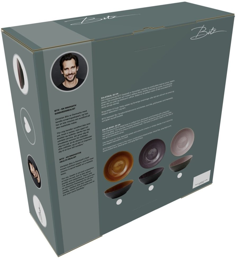 Bitz Salatsk�l 30 cm, sort/amber