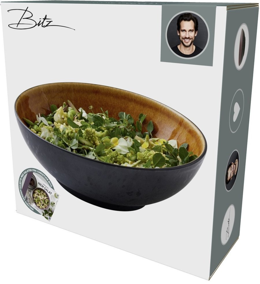 Bitz Salatsk�l 30 cm, sort/amber