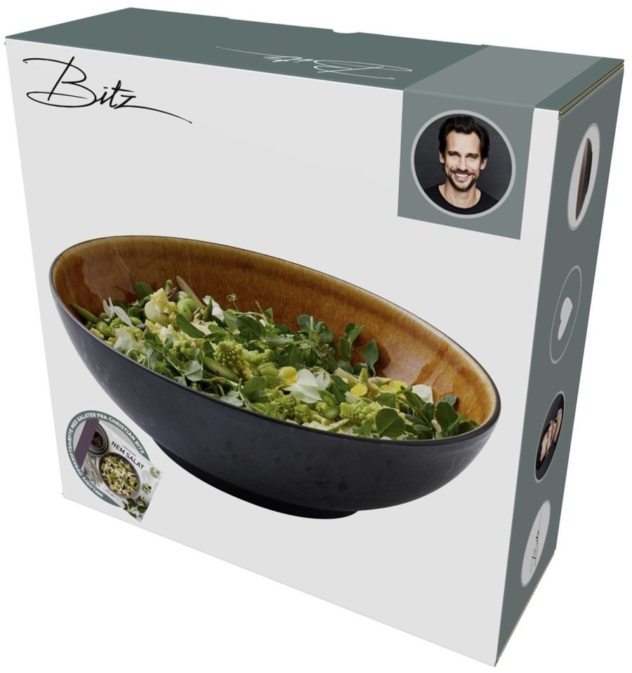 Bitz Salatsk�l 30 cm, sort/amber