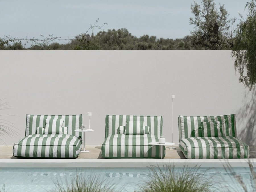 blomus STAY Udend�rs Pude 45x45 cm, Lily White/Duck Green