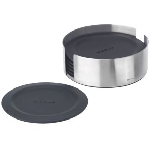 blomus LARETO Glasuntersetzer 6er Set. 11,2 cm, Schwarz