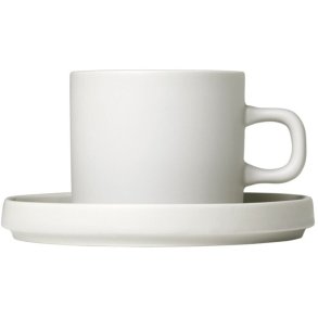 blomus PILAR Kaffeetasse mit Untertasse 2er Set. 20 cl, Moonbeam