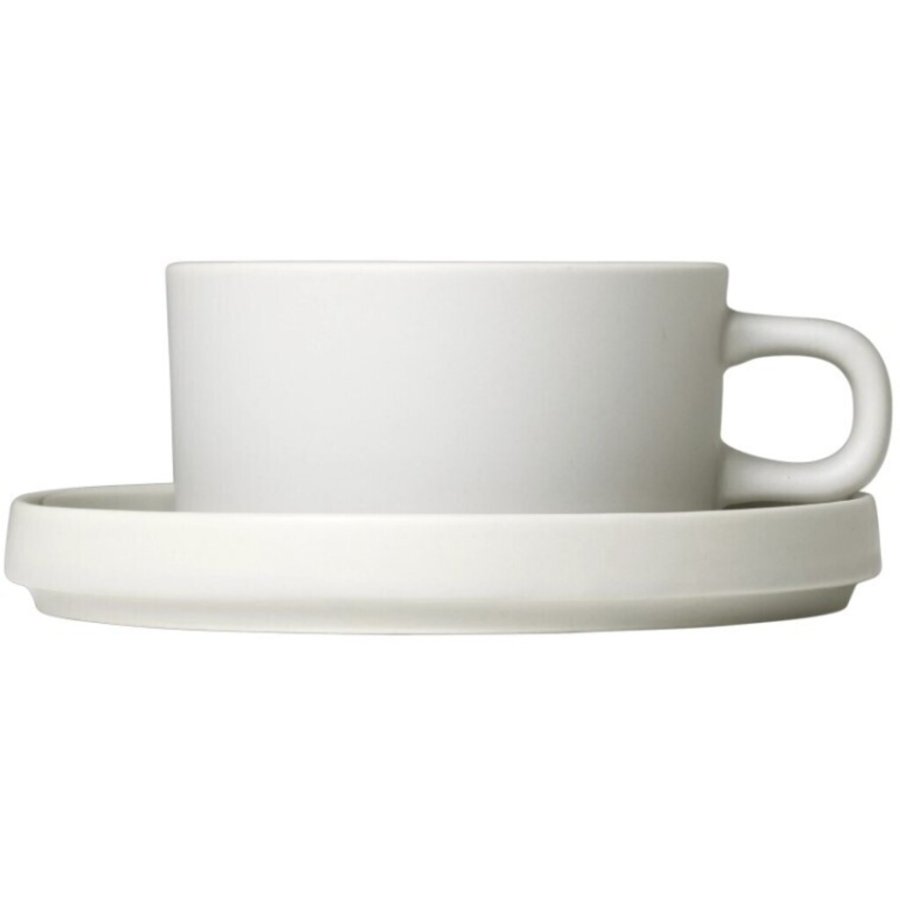 Blomus PILAR Teetasse mit Untertasse 2er Set. 17 cl, Moonbeam