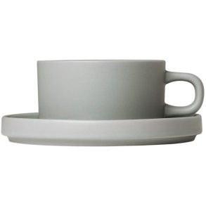blomus PILAR Teetasse mit Untertasse 2er Set. 17 cl, Mirage Gray