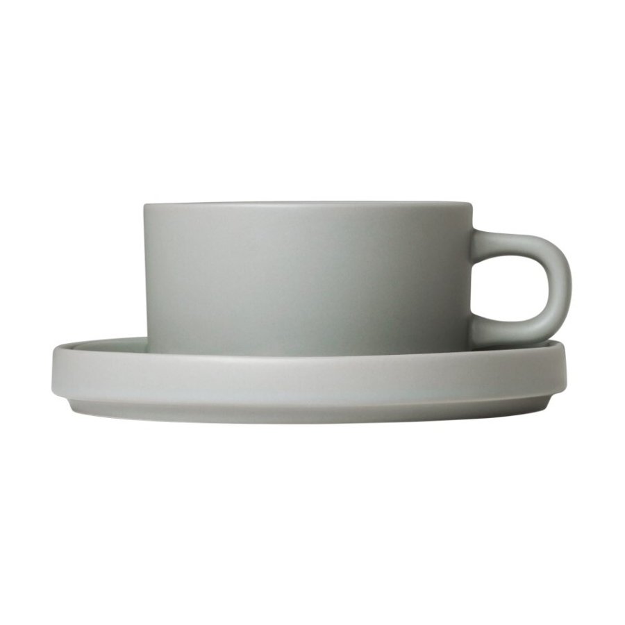 Blomus PILAR Teetasse mit Untertasse 2er Set. 17 cl, Mirage Gray