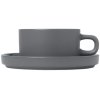 Blomus PILAR Teetasse mit Untertasse 2er Set. 17 cl, Zinn