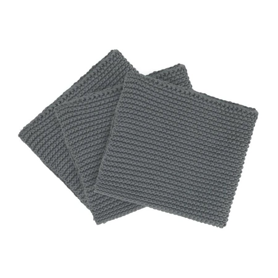 Blomus WIPE PERLA Spltuch 3er Set. 25x25 cm, Sharkskin