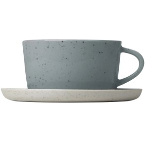 blomus SABLO Kaffeetassen mit Untertasse 2er Set. 15 cl, Stone