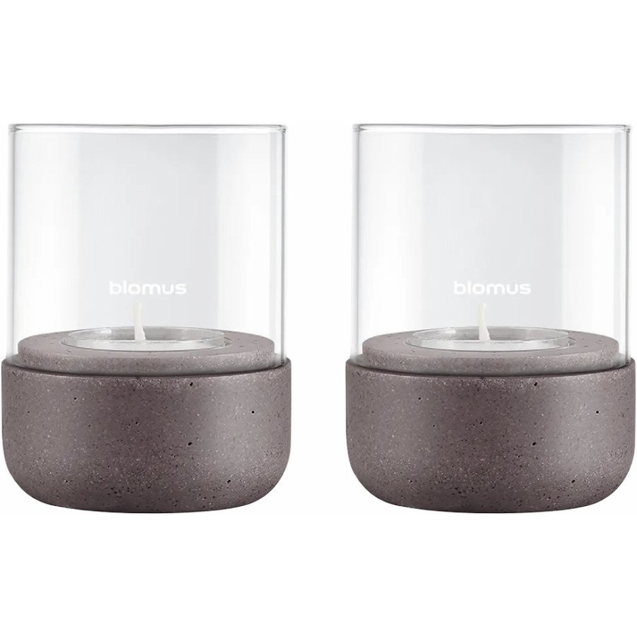 blomus CALMA Laterne 2er Set H9 cm, Zedernholz