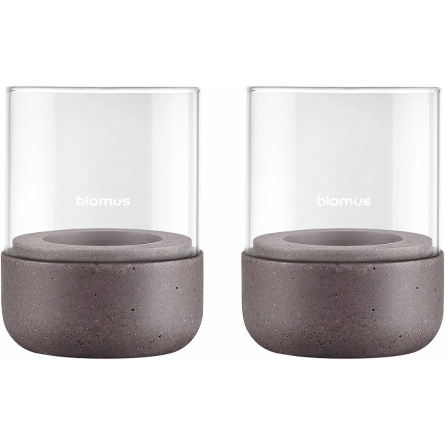 blomus CALMA Laterne 2er Set H9 cm, Zedernholz