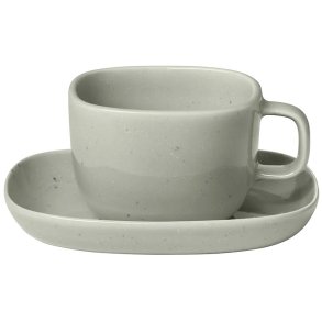 blomus VAHLO Tasse mit Untertasse 2er Set, Mirage Gray