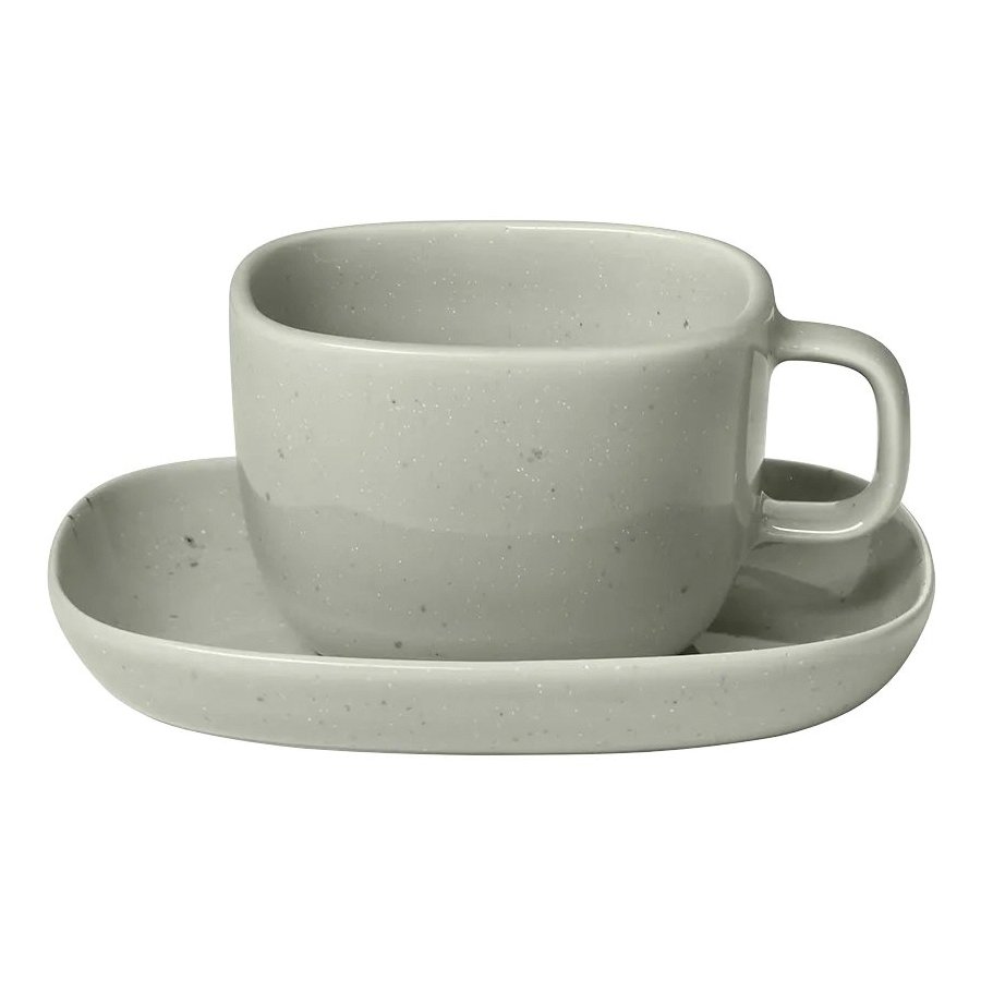 blomus VAHLO Tasse mit Untertasse 2er Set, Mirage Gray