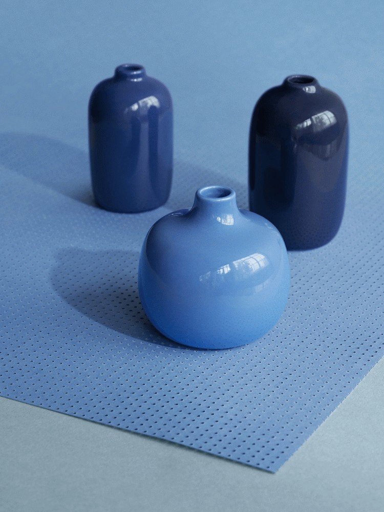 blomus CEOLA Vase 3er Set, Blau