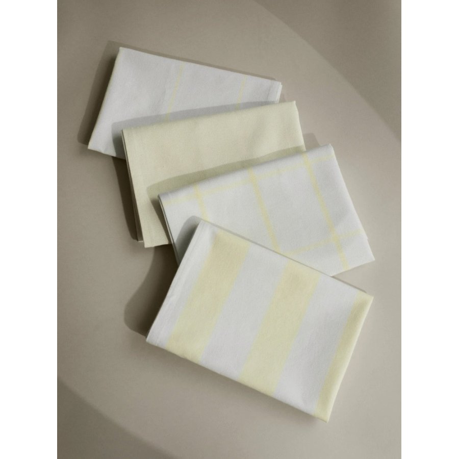 blomus TAULO Geschirrtuch Gestreift 2er Set 50x70 cm, Wei�/Transparent Gelb