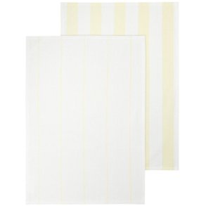 blomus TAULO Geschirrtuch Gestreift 2er Set 50x70 cm, Wei�/Transparent Gelb