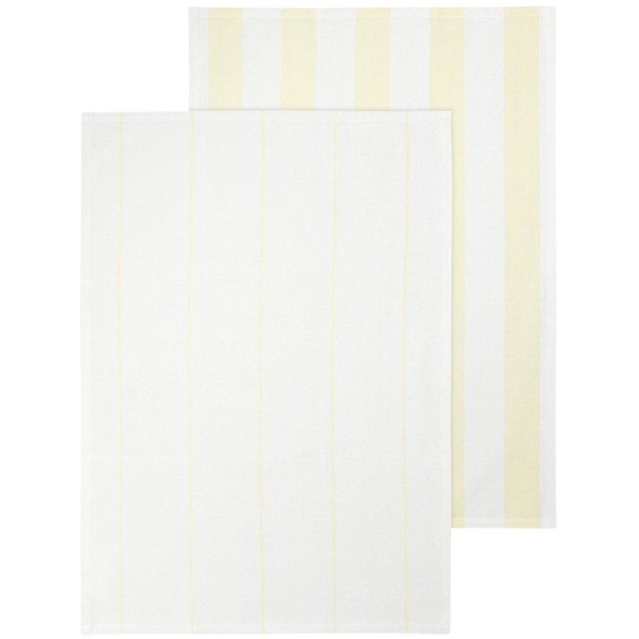 blomus TAULO Geschirrtuch Gestreift 2er Set 50x70 cm, Wei�/Transparent Gelb