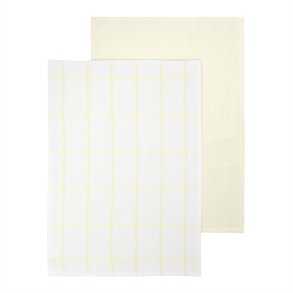 blomus TAULO Viskestykke 2 stk. 50x70 cm, Hvid/Transparent Yellow