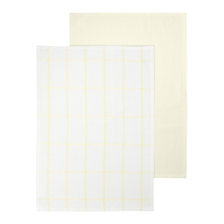 blomus TAULO Viskestykke 2 stk. 50x70 cm, Hvid/Transparent Yellow