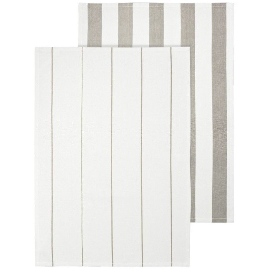 blomus TAULO Geschirrtuch Gestreift 2er Set 50x70 cm, Wei�e/Trauertaube