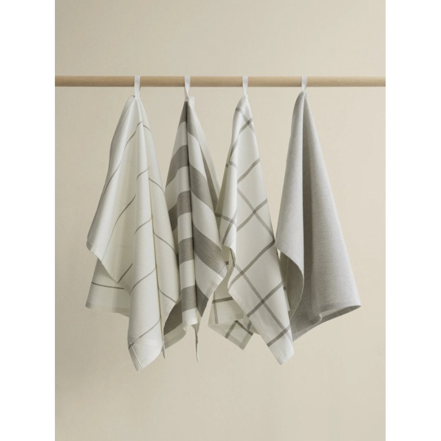 blomus TAULO Geschirrtuch 2er Set 50x70 cm, Wei�e/Trauertaube