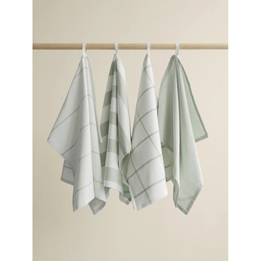 blomus TAULO Geschirrtuch 2er Set 50x70 cm, Wei&szlig;er/W&uuml;stensalbei