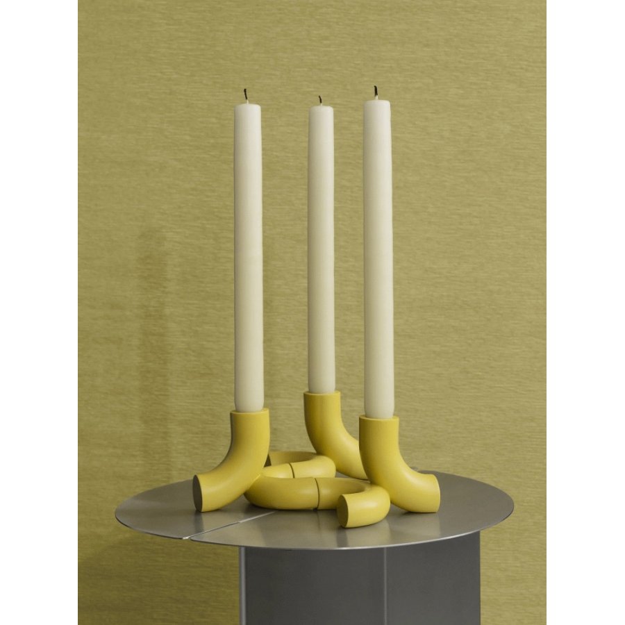 blomus DOODLE Kerzenst&auml;nder 2er Set H8 cm, Cream Gold