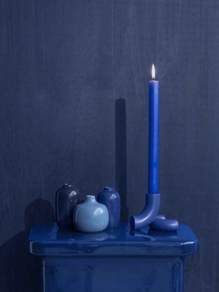 blomus DOODLE Kerzenst&auml;nder 2er Set H8 cm, Mazarineblau