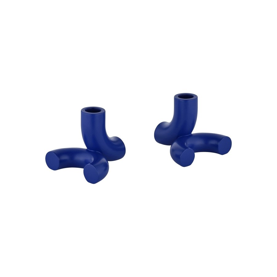 blomus DOODLE Kerzenst&auml;nder 2er Set H8 cm, Mazarineblau
