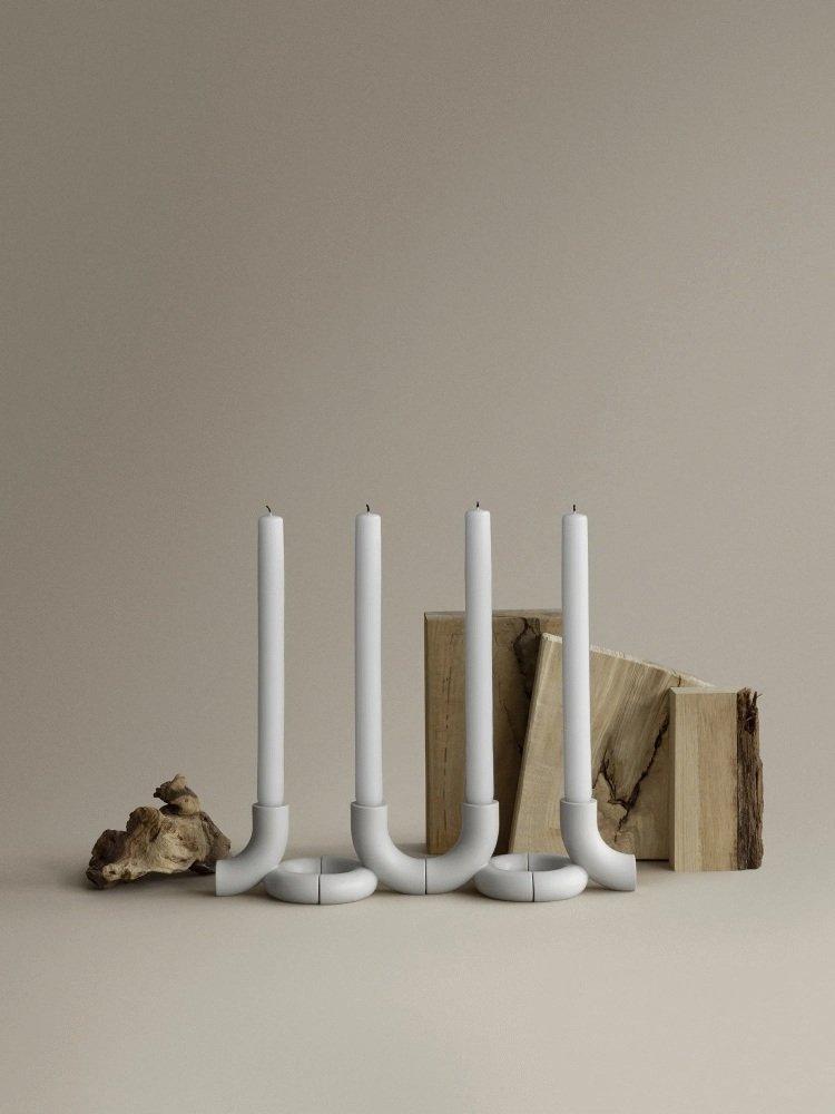 blomus DOODLE Kerzenst&auml;nder 2er Set H8 cm, Moonbeam