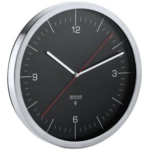 blomus CRONO Funkuhr 25 cm, Schwarz