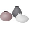 Blomus NONA Vase 3er Set, Bark/Micro Chip/Zinn