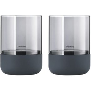 blomus CALMA Lanterne H9,5 cm, Steel Gray/Smoke