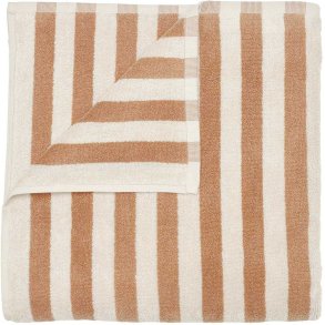 blomus ARTO Badetuch Dicke Streifen 70x140 cm, Moonbeam/Amber Brown