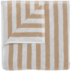 blomus ARTO Badehndklde Tykke Striber 70x140 cm, Micro Chip/Tan