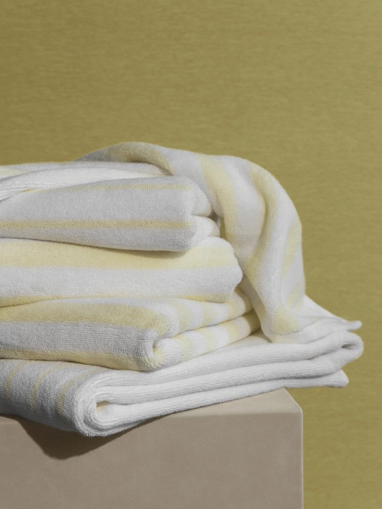 blomus ARTO Badetuch 70x140 cm, Wei&szlig;/Transparent Gelb