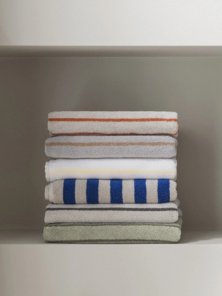 blomus ARTO Badetuch 70x140 cm, Wei&szlig;/Transparent Gelb