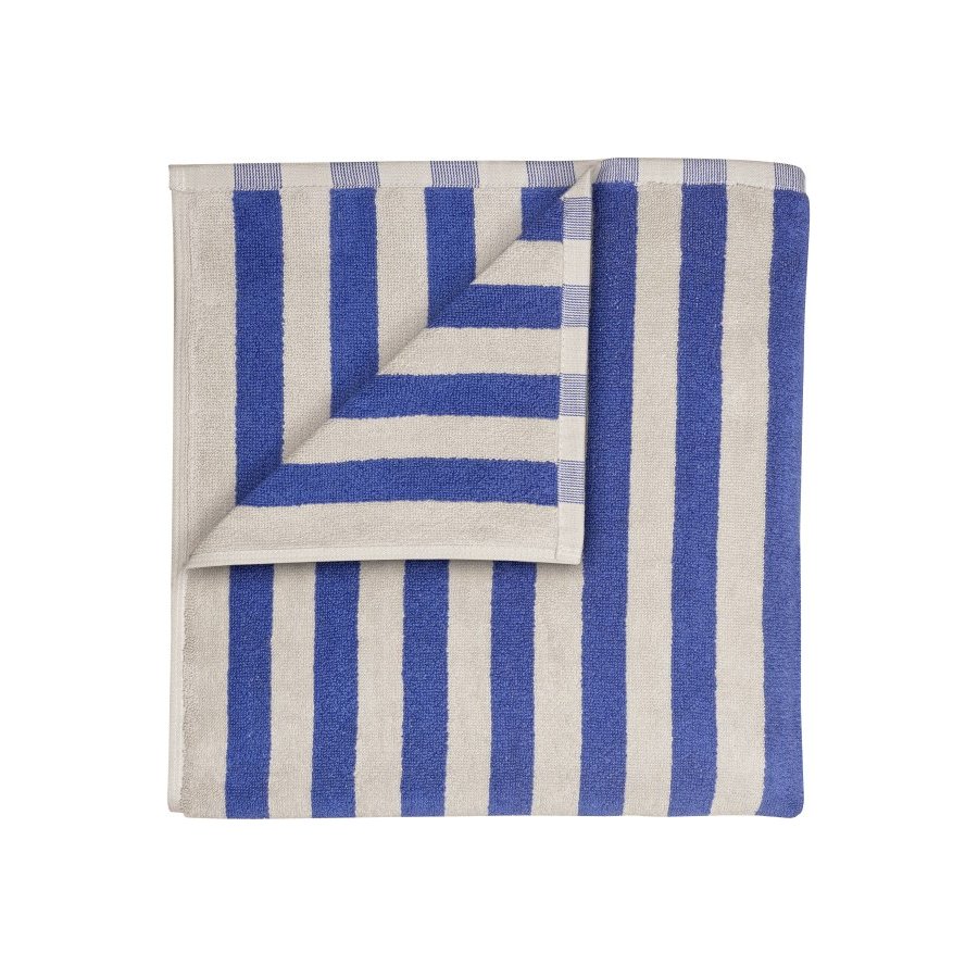 blomus ARTO Badetuch Dicke Streifen 70x140 cm, Mondschein/Mazarinblau