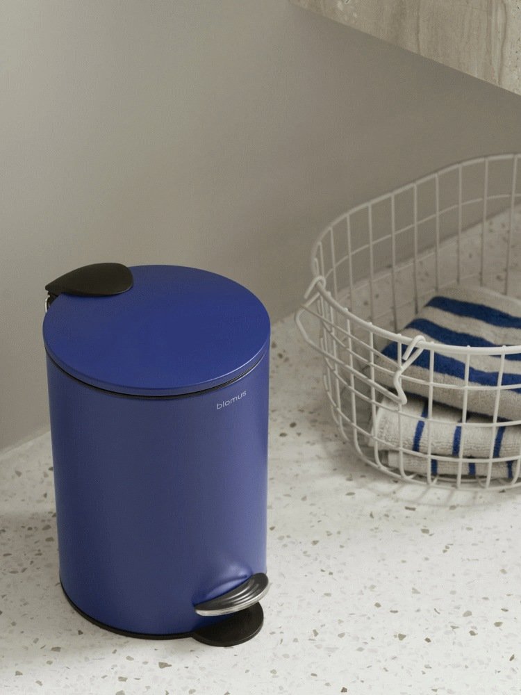 blomus TUBO Pedaalemmer 3 L, Mazarineblauw