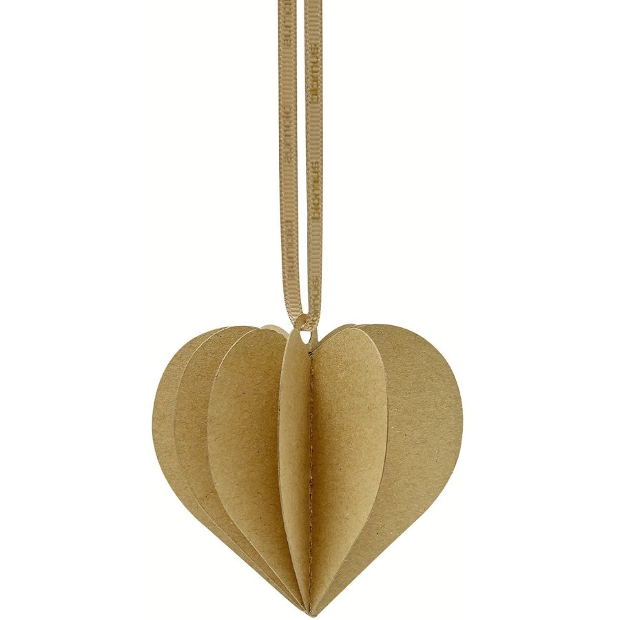 blomus KAZARY Ornament Herz 4er Set 7 cm, Tan