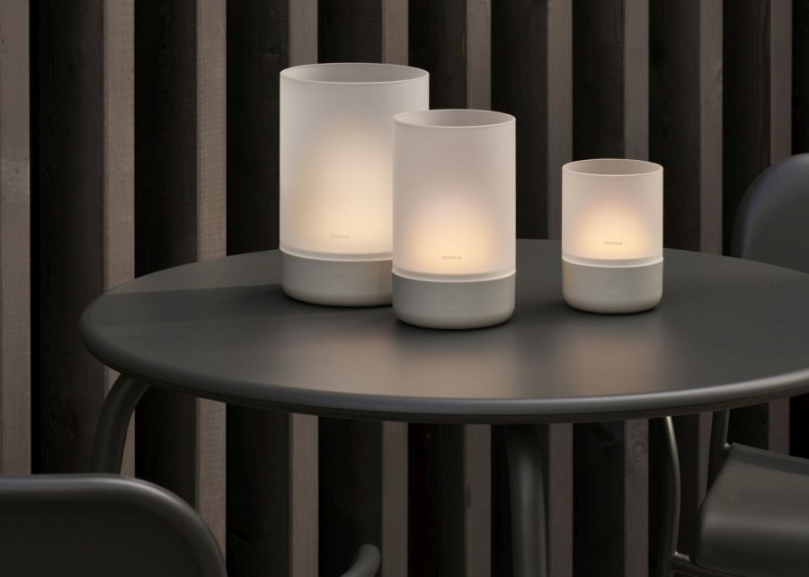 blomus CALMA Akku-Tischlampe LED H19 cm, Silk Gray