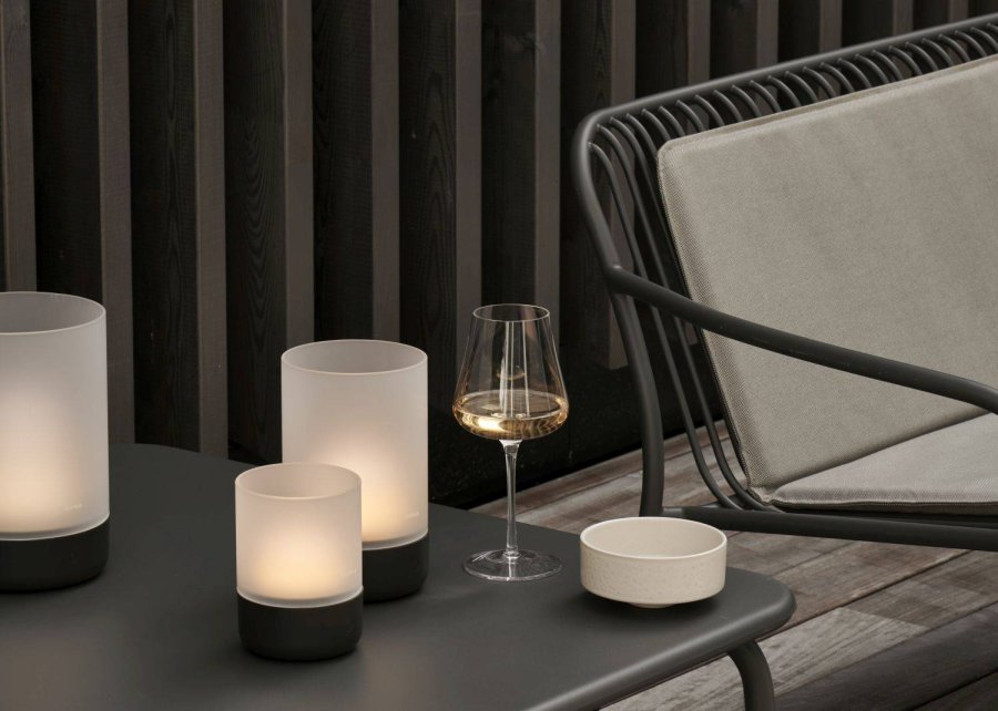 blomus CALMA Akku-Tischlampe LED H19 cm, Granite Gray