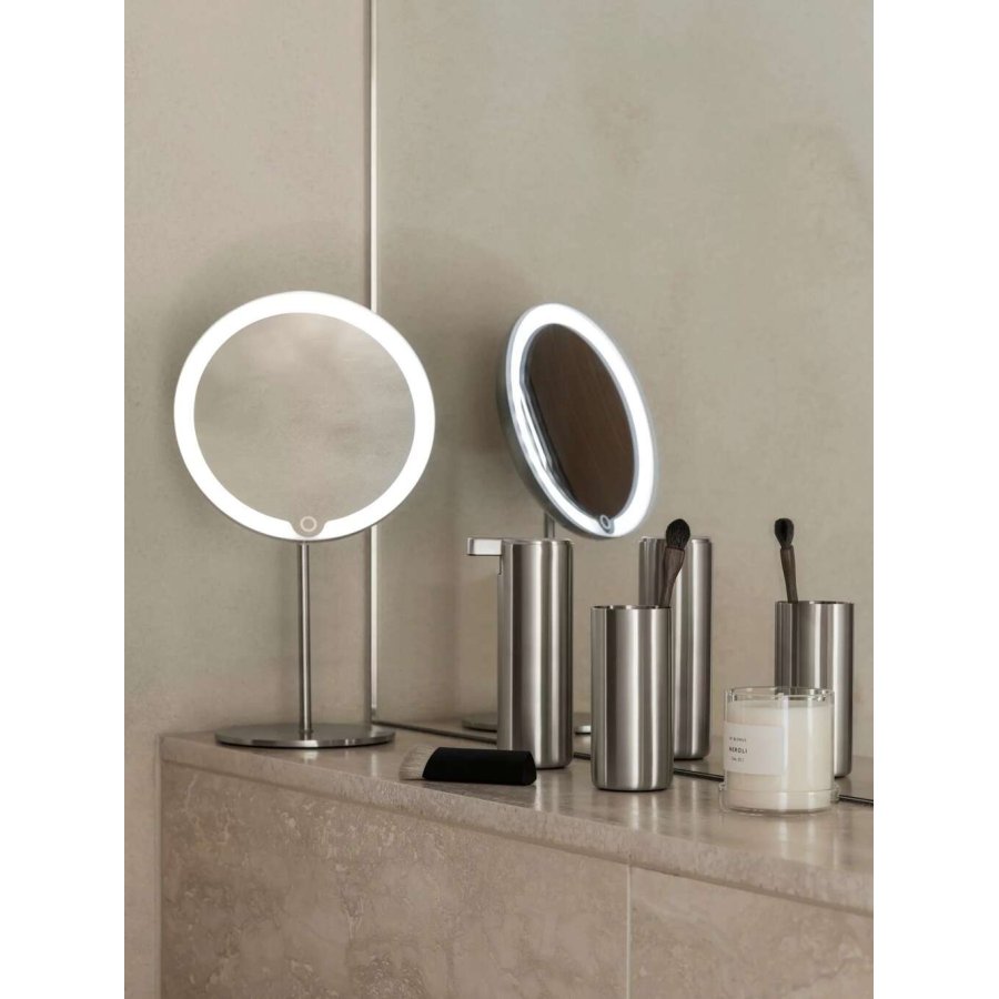 Blomus MODO Kosmetikspiegel LED H34 cm, Mattierter Edelstahl