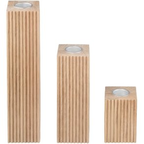 blomus DREVA Kerzenhalter 3er Set, Eiche