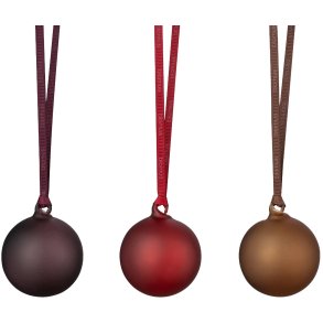 blomus JUHLA Weihnachtskugel 6er Set, Port/Midnight Plum/Rustikales Braun