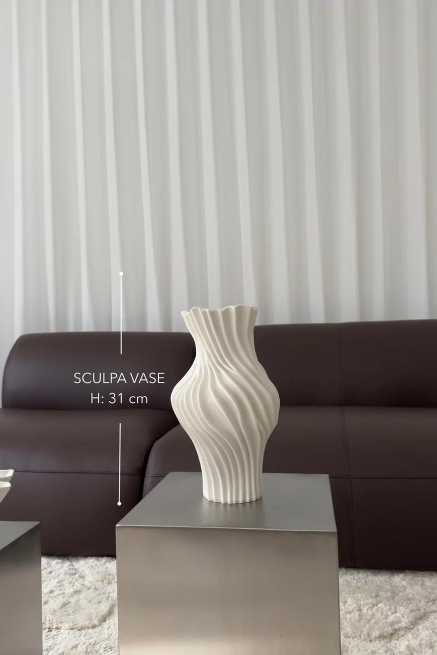 BLOOM OBJECTS Sculpa Vase H31 cm, Wei&szlig;