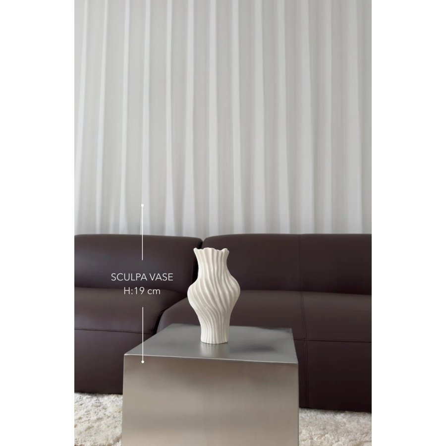 BLOOM OBJECTS Sculpa Vase H19 cm, Wei&szlig;