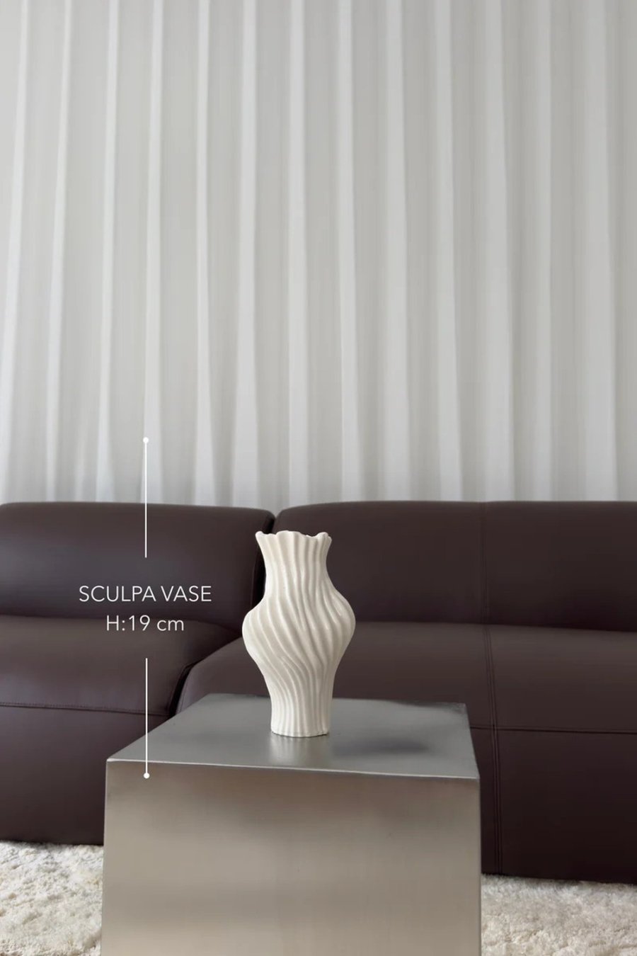 BLOOM OBJECTS Sculpa Vase H19 cm, Wei&szlig;